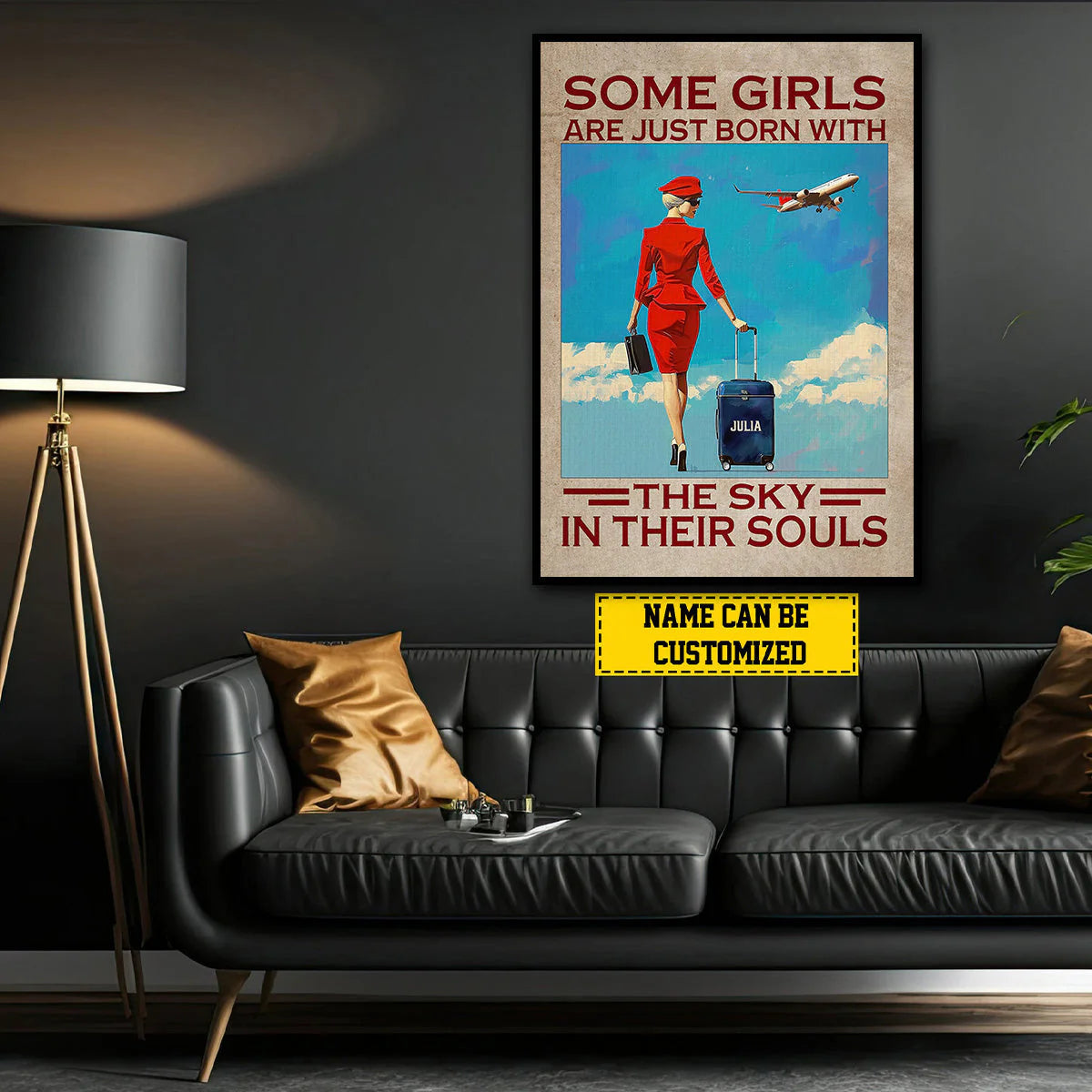 Personalized Flight Attendant Poster personalization view for Wife