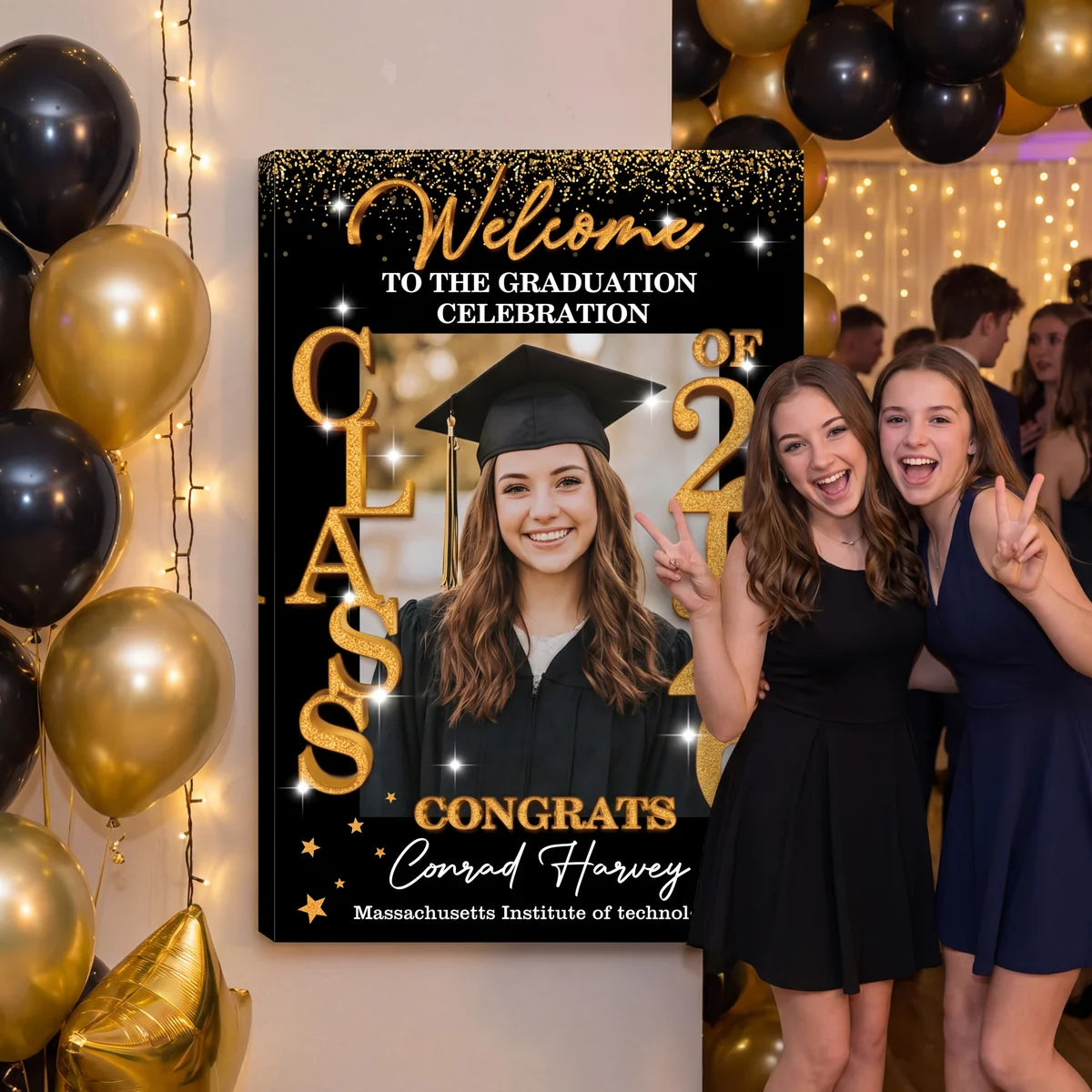 Class Of 2026 - Graduation Party Welcome Sign - Custom Photo Grad Party Sign - Personalized Graduation Decoration
